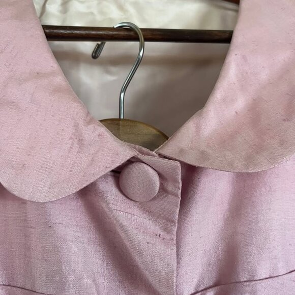 Handmade 60s vintage shantung silk skirt suit - Picture 5 of 5